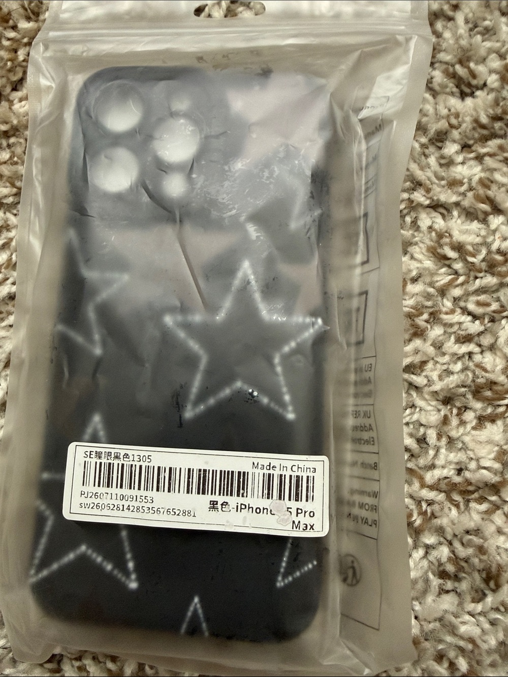 SHEIN Black Star Design iphone 15 pro max